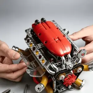 مجموعه مدل موتور V8 با قطعات ساختمانی (بازی شبیه‌سازی)