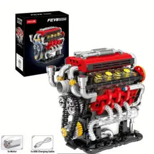 مجموعه کیت مدل‌سازی موتور برقی V8 با باتری