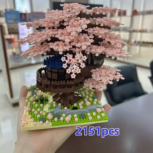 بسته اسباب‌بازی درخت بونسای مینیاتوری با بلوک چری 1097 تا 2229 تکه