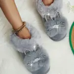 کفش راحتی گرم زنانه زمستانی با رویه پارچه‌ای و زیره لاستیکی