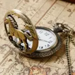 ساعت جیبی برنزی طرح اسب توخالی کوارتز