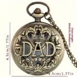 ساعت جیبی کوارتز وینتیج طرح DAD (گردنبند آویز)