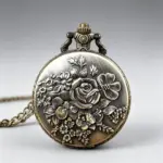 ساعت جیبی برنزی کوارتز مدل New Rose Relief