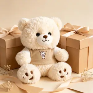 عروسک خرسی پولیشی قهوه‌ای نرم و نمدار
