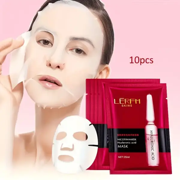 ماسک ورقه‌ای نیاسینامید و هیالورونیک اسید LNFK بسته ۱۰ عددی