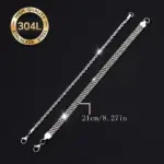 ست دستبند استیل 304L مردانه دو عددی + پارچه تمیزکننده
