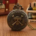ساعت جیبی اسکلت و آویز بلند با قاب آلیاژی (کوارتز)