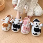 دمپایی روفرشی طرح‌دار با رویه پارچه‌ای و زیره TPR گرم و ضخیم