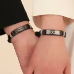 دستبند ست زوج قلبی درخشان ۲ عددی