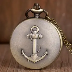 گردنبند ساعت جیبی برنزی طرح وینتیج (استایل اکسسوری)