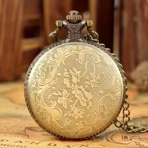 ساعت جیبی کوارتز طرح حروف توخالی وینتیج