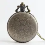 ساعت جیبی برنزی طرح درخت زندگی حکاکی شده کوارتز