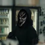 ماسک لاتکس روح شیطانی طوسی سفید با شال