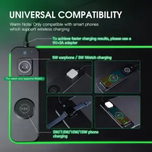 پد موس شارژ بی سیم RGB گیم NALACAL M15WR | Wireless Charging Mouse Pad