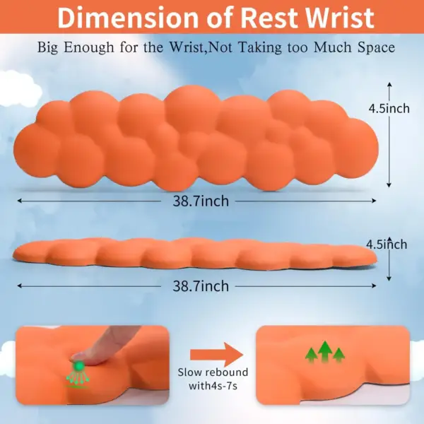 پد نگهدار مچ کیبورد مموری فوم DHUJBFF JP-8 | Keyboard Cloud Wrist Rest نارنجی