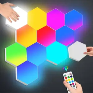 چراغ هگزاگون RGB با کنترل و تاچ | Amailtom AMTMLRC6 | 7 پنل