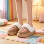 دمپایی روفرشی زنانه کفی ضخیم ۴ سانت با رویه پارچه‌ای