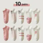 پک ۵/۱۰/۲۰ عددی جوراب دخترانه طرح گربه کیتی صورتی