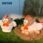 دمپایی مردانه طرح جوجه بانمک با تخم‌مرغ پشمی