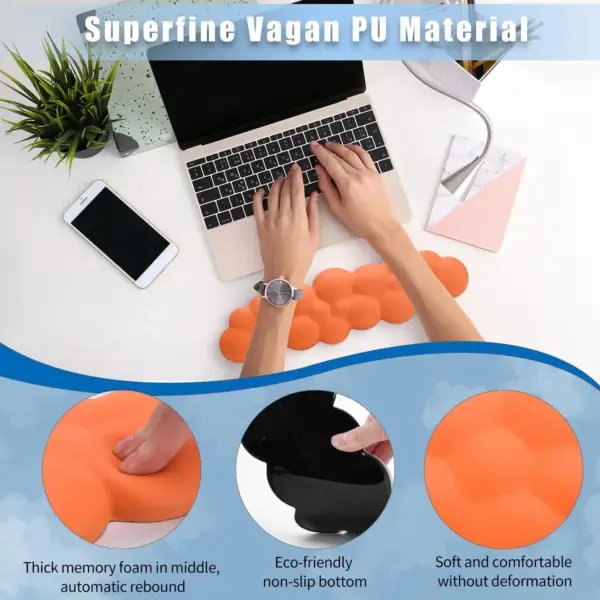 پد نگهدار مچ کیبورد مموری فوم DHUJBFF JP-8 | Keyboard Cloud Wrist Rest نارنجی