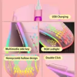ماوس گیمینگ وایرلس VEGCOO C30 | VEGCOO Wireless Gaming Mouse C8 C30 Pink
