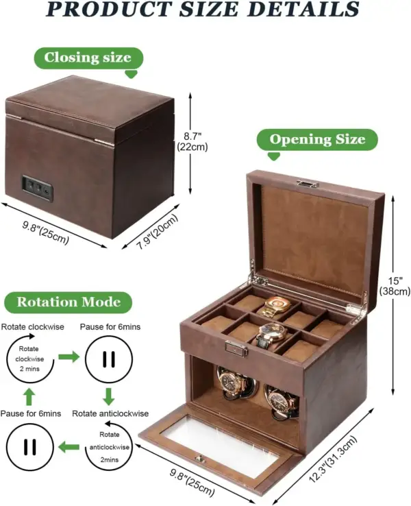 دستگاه ویندر ساعت دوتایی Homarket | Homarket Automatic Double Watch Winder