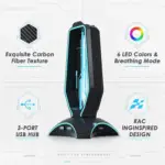 هدست استند گیمینگ RGB کربن فیبر پرو | Glowthos HG61H