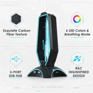 هدست استند گیمینگ RGB کربن فیبر پرو | Glowthos HG61H