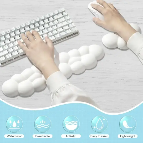 استند مچ کیبورد لئو‌لی | Leolee مدل CD001 | ست Cloud Wrist Rest & Mouse