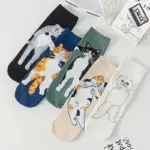 جوراب طرح گربه کارتونی ۵ جفتی (نوجوان و جوان)
