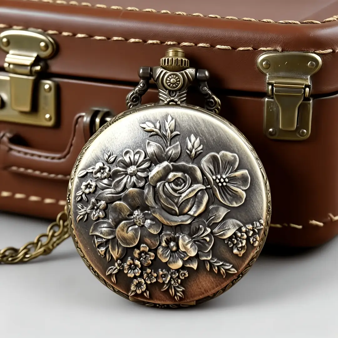 ساعت جیبی برنزی کوارتز مدل New Rose Relief ساعت جیبی برنزی کوارتز مدل New Rose Relief