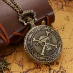 ساعت جیبی اسکلت و آویز بلند با قاب آلیاژی (کوارتز)