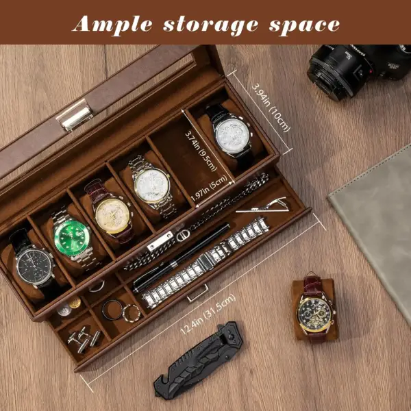 جعبه ساعت ProCase مدل PC-08363963 | 6 خانه با کشو - قهوه‌ای