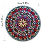 زیرلیوانی چوبی 8 عددی طرح ماندالا (10×10 سانتی‌متر)