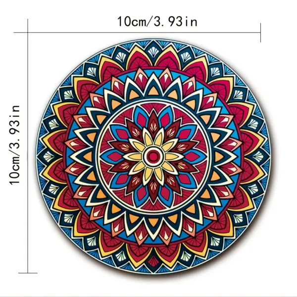 زیرلیوانی چوبی 8 عددی طرح ماندالا (10×10 سانتی‌متر)