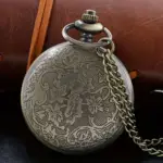 ساعت جیبی کوارتز با اعداد رومی و زنجیر