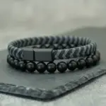 دستبند چرمی دست و پا با مهره ۸ میلی‌متری (۲ عددی)