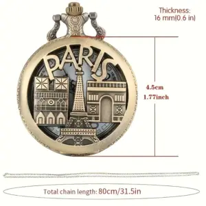 ساعت جیبی کوارتز طرح حروف توخالی وینتیج