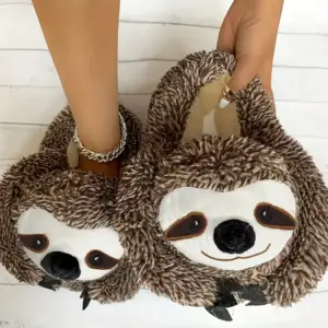 دمپایی روفرشی طرح ببرک/لاک‌پشت کارتونی گرم برای داخل خانه