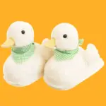 دمپایی روفرشی گرم مدل اردک طرح 3D با شال چهارخانه