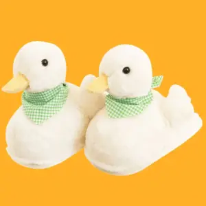 دمپایی روفرشی گرم مدل اردک طرح 3D با شال چهارخانه