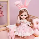 عروسک مینی دالی دخترانه ۱۶ سانت با لباس مهمانی صورتی