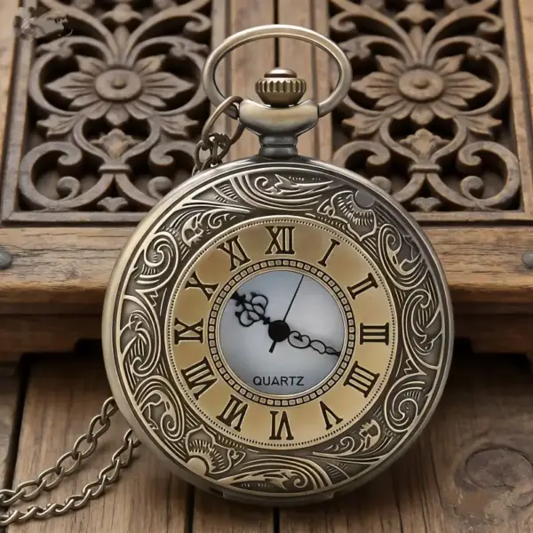 ساعت جیبی کلاسیک رومی کوارتز وینتیج