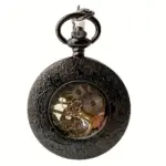 ساعت جیبی مکانیکی دستی مشکی وینتیج مدل Mirror