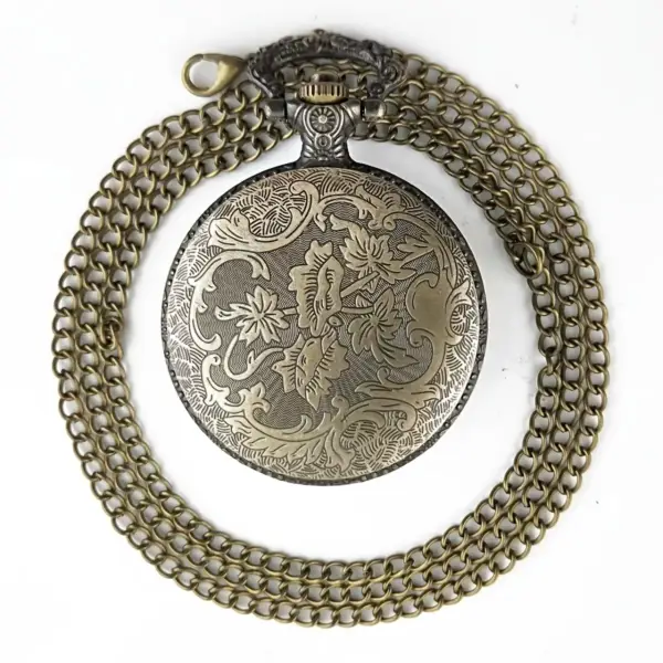 ساعت جیبی برنزی کوارتز مدل New Rose Relief