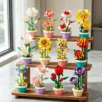 سری گل جاگلدانی پازلی با لگوهای دستی ریز (تنوع مدل)