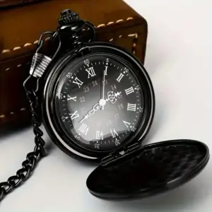 ساعت جیبی کلاسیک براق جیبی به همراه زنجیر آلیاژی و گردنبند