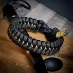 دستبند پاراکورد بافتنی قابل تنظیم و تزئین طلایی