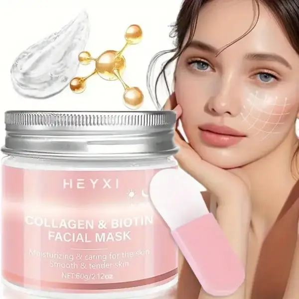 ماسک صورت کلاژن و بیوتین HEYXI با رایحه توت‌فرنگی