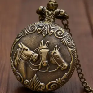 ساعت جیبی کوارتز وینتیج با زنجیر بلند